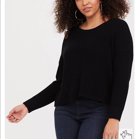 Torrid Black crop pullover sweater size 3 3x - Picture 1 of 11